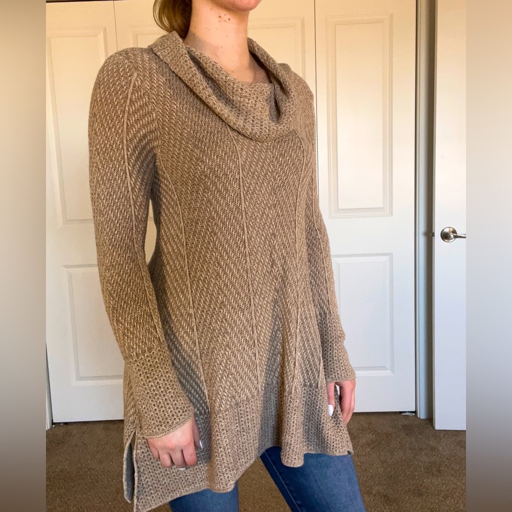 Long cowl neck sweater